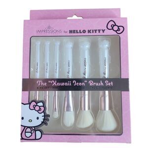 HELLO KITTY IMPRESSIONS VANITY MAKE UP BRUSH SET "KAWAII ICON" 6 PIECE SET NIB